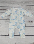 Light Blue Bow Zip Onesie