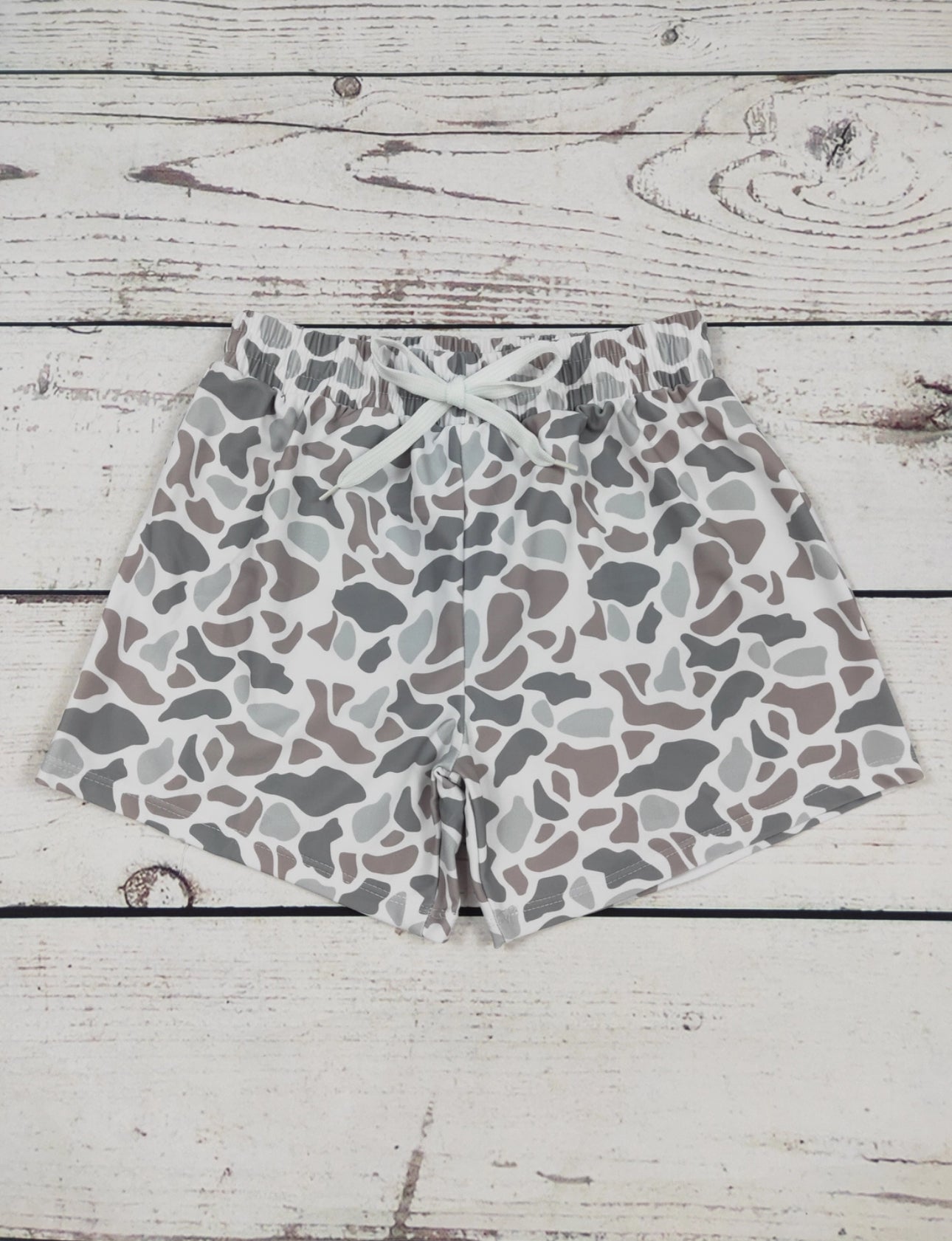 Grey Camouflage Swim Shorts