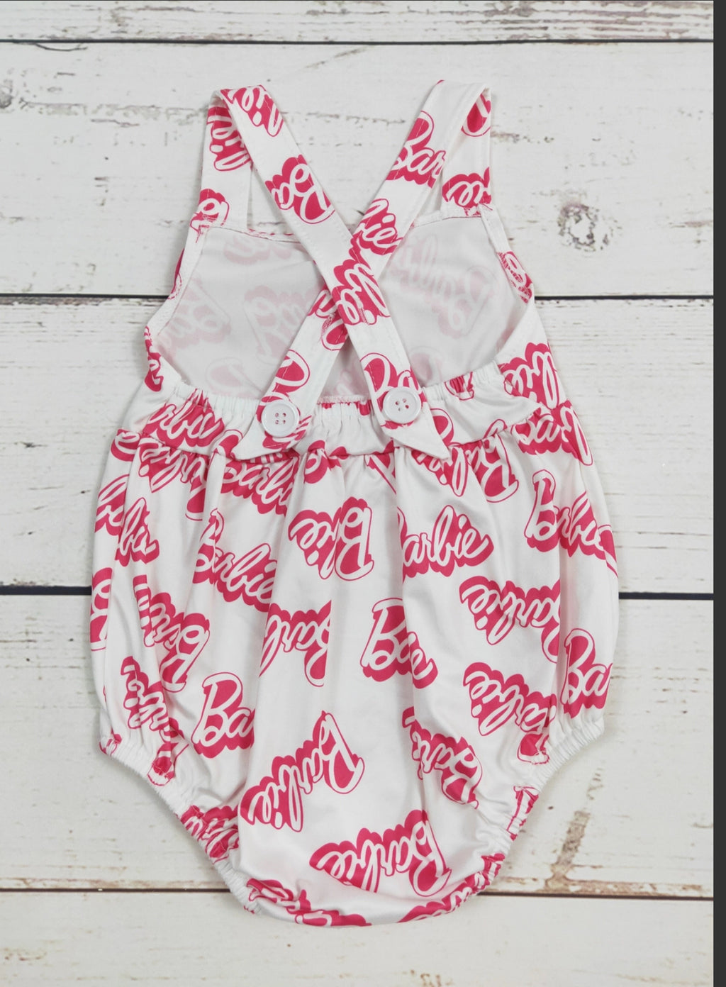 Pink White Barbie Romper Babies Toddlers