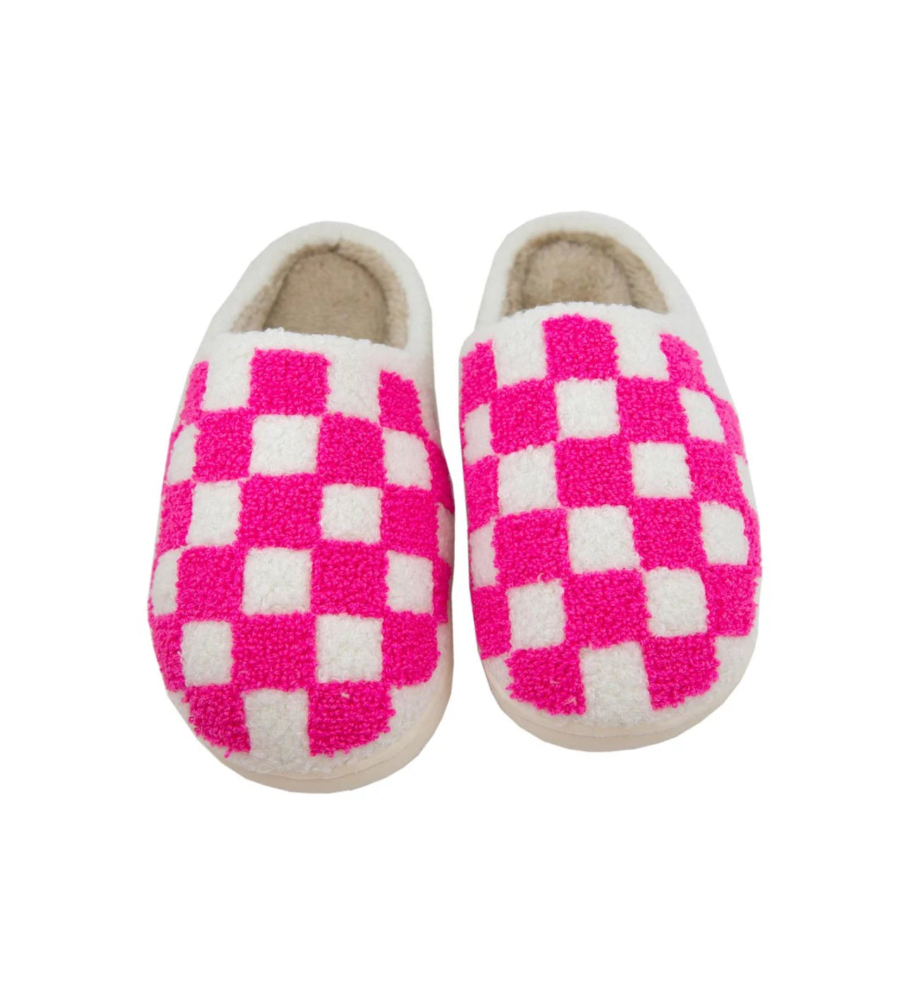 Pink Checkered Slippers