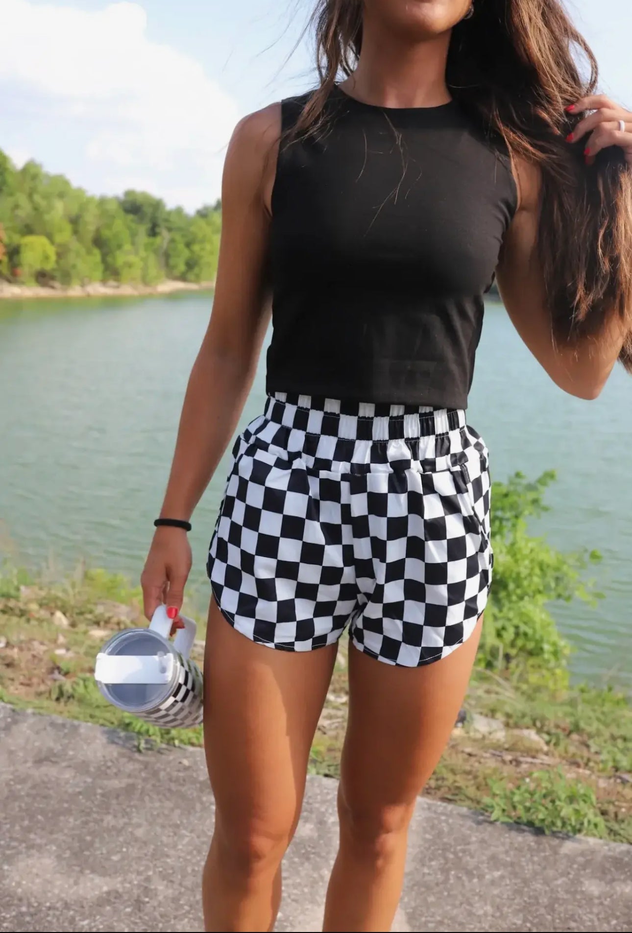 Checkered Print Shorts